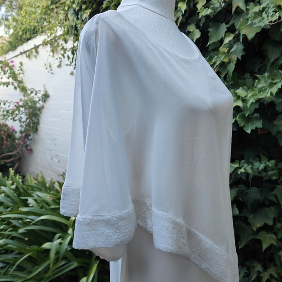 White Scarlett Cape Chiffon Dress - Picture 4 of 7